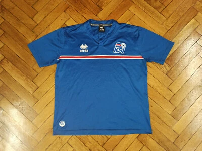 Islanda Nazionale Calcio Errea Top Island Football Shirt KSI Trikot Maglia - Immagine 1 di 3