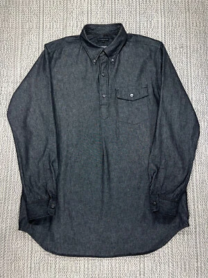ENGINEERED GARMENTS Oxford Pullover Shirt, MEN’S LARGE, Black Denim, Cotton USA - Image 1 of 4