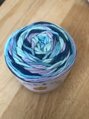 Peaches and Cream 100% Cotton Yarn one 2 oz ball (56.7g) Blue Pink Green - Image 1 of 4