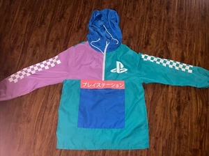 Sony Playstation Jacket Mens Med Colorblock 1/4 Zip Hooded Anorak Windbreaker * - Picture 1 of 5