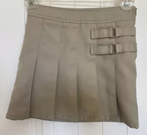 Girls Pleated Skirt w Shorts SIZE 6X French Toast School Uniform - Khaki - Picture 1 of 8