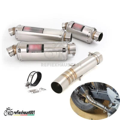 Slip On For Honda CBR500R CB500F CB500X 2013-2015 Exhaust Link Pipe Muffler Tips - Image 1 of 4