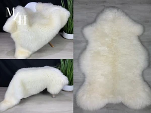 Sheepskin / XL Large Sheepskin Cream White / Genuine Natural Sheepskin Rug Pelt - Picture 1 of 6