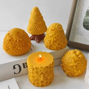 Bee Cylinder Silicone Candle Mold Soap Making Mould DIY Craft Mold - Picture 1 of 8