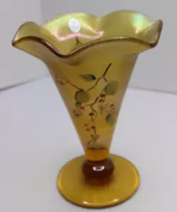 Fenton 2004 Vase # 5973 N1 7,5 x 5,75 Zoll handbemalt Stechpalme Weihnachten - Bild 1 von 8