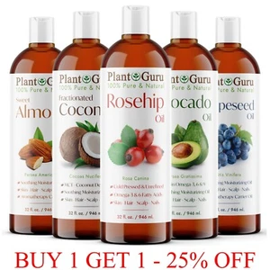32 oz. Carrier Oil Bulk 100% Pure Natural Cold Pressed For Skin, Hair , Massage - Picture 1 of 273