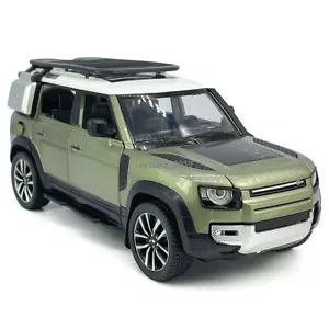 1:24 Land Rover Defender 110 Model Car Diecast Toy Cars 4 Doors Hood Open Green - Picture 1 of 13