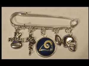 Los Angeles Rams Football Kilt Pin Logo Helm 2,75" Handtasche Brosche Fan - Bild 1 von 1