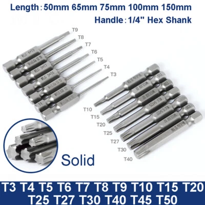 1/4" Hex Key Allen Bit Set Quick Change Connect Impact Ready Power Drill - Image 1 of 4