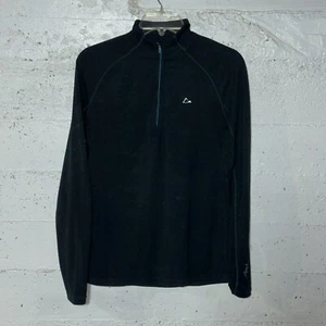 Merino Blend By Paradox Base Layer Womens M Black 1/4 Zip Logo Pullover Outdoor - Picture 1 of 6