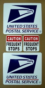 (2) U.S. MAIL Magnetic Signs USPS -10"X 12" & (2) FREQUENT STOPS 5"x 5" Magnetic - Bild 1 von 1