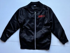 Mad Engine Star Wars Satin Jacket Youth Small Black Tie Fighter Full Zip - Picture 1 of 9