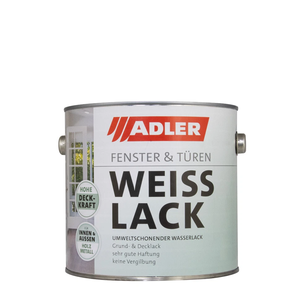 Adler Fenster- und Türenlack- Weißlack, Acryllack, 2in1 Lack für Innen und Außen - Bild 1 von 1