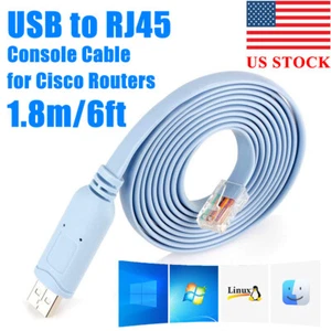 USB to RS232 Serial to RJ45 CAT5 Console Adapter Cable for Cisco Routers FTDI - Picture 1 of 6