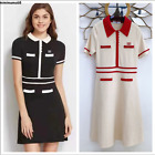 Authentic sandro new embroidered short sleeve knitted dress