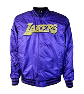 Chaqueta Bombardero Grande Ultra Game Para Hombre Los Angeles Lakers Impresión Satinada con Botones - Imagen 1 de 5