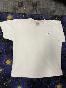 VINTAGE 90s NIKE Mens Large T-Shirt Embroidered Mini Swoosh Logo Gray Tag - Picture 1 of 4
