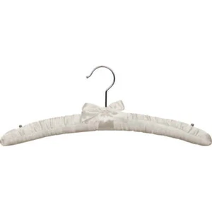 Company Ivory Satin Top Hanger, Box of 24 Padded Wood Hangers with Chrome Swivel - Picture 1 of 5