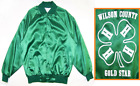 Wilson County 4-H Club Green Clover Gold Star Green Satin Bomber Jacket Xl Vntge