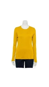 Croft and Barrow Classic Tee Crew Neck Long Sleeve Yellow Rust Various Sizes - Picture 1 of 1