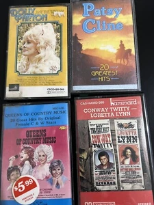 Cassettes X4 Country Tapes-Dolly Parton, Patsy Cline, Queens Of Country - Picture 1 of 6
