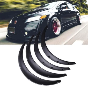 For Honda Civic 4PCS Black Wheel Arches Fender Flares Extra Wide Body Kits - Picture 1 of 14