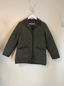 GAP Quilted Jacket Women’s Small Green Corduroy Collar Hong Kong 90s Vintage - Picture 1 of 5