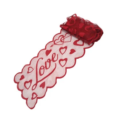  Love Table Runner Dining Room Tablecloth Valentine Heart Decoration - image 1 of 4