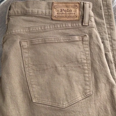 Pantalones de mezclilla Polo Ralph Lauren para hombre 36X30 caqui Hampton relajados pierna recta Foto 1 de 4