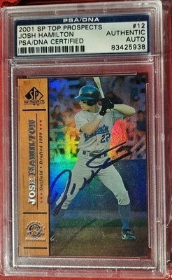 2001 SP Top Prospects Josh Hamilton Auto #12 PSA/DNA Authentic Charleston RiverD - Image 1 of 2