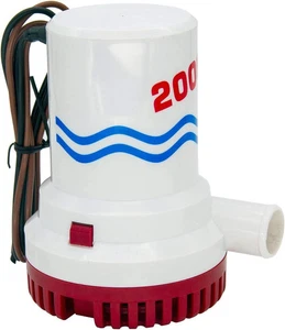 2000GPH Bilge Pump Boat Marine Submersible Water Pump Non-Automatic 1-1/8" 12V - Picture 1 of 6
