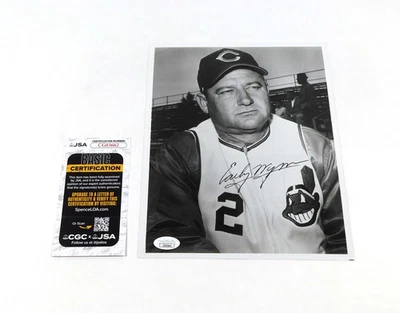 Early Wynn Signed 8 x 10 B&W Photo Indians JSA Auto - Image 1 of 3