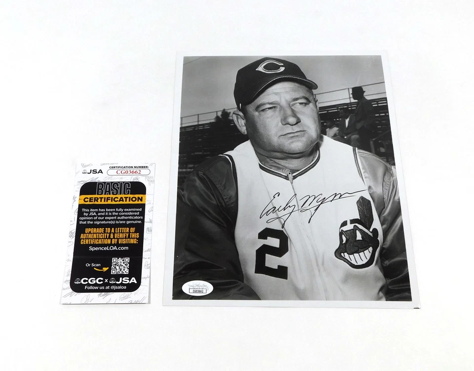 Early Wynn Signed 8 x 10 B&W Photo Indians JSA Auto - Image 1 of 3