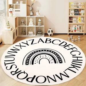 Nursery Rug Round Rainbow Classroom Rug Elementary, Non-Slip Rainbow Rug for ... - Picture 1 of 8