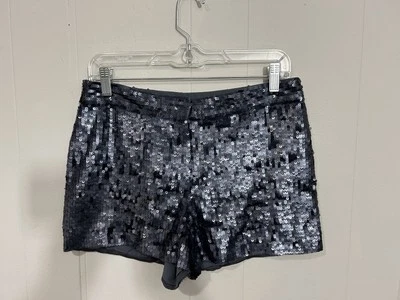 NEW SIZE 4 Club Monaco Blue Gray Sequins Lined Shorts - Image 1 of 4