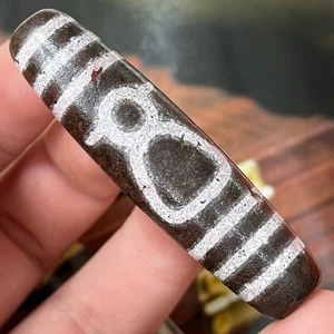 Tibetan Buddhism Agate God of wealth Totem Dzi Bead Amulet Necklace Pendant m071 - Picture 1 of 8