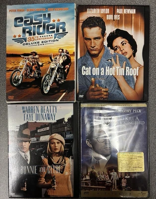 4 DVDs To Kill a Mocking Bird, Bonnie and Clyde, Cat on a Hot TIn Roof Easy Ride - Image 1 of 4