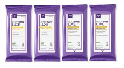 Medline ReadyBath LUXE Scented Adult Bath Wipes, 32 Wipes (8 Wipes, 4 Packs) - Image 1 of 4