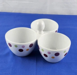 Pampered Chef Simple Additions Dots Trio Condiment Server DISCONTINUED - Picture 1 of 4