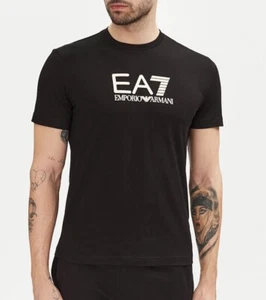 EA7 Emporio Armani T-Shirt schwarz weißes Logo 7M000224 - Bild 1 von 3