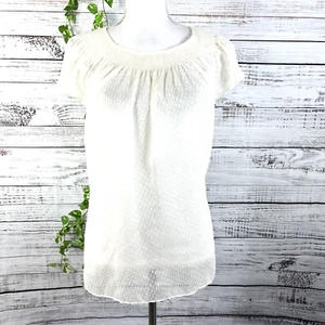 Mädchen von Savoy Anthropologie Bluse Top Größe 6 creme elfenbein durchsichtig gesmokt Boho - Bild 1 von 12