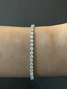 Sale - Natural 2.50ct Round Diamond Tennis Bracelet, 9k White Gold - Picture 1 of 6