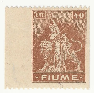 1919 Fiume - 40 c. bruno serie Vedute Carta C non dentellato verticalmente MH* - Bild 1 von 1