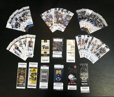 2015-19 Penn State Nittany Lions Football Ticket Stubs Large Lot Home Away Games Cover