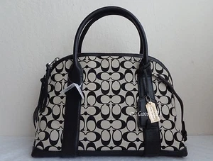 Coach NWT 30160 Bleecker Print Signature Preston Satchel Light khaki/Black - Picture 1 of 12