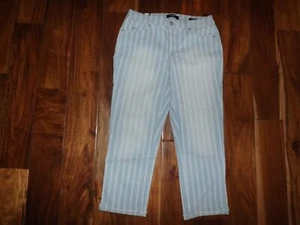NWT Womens NINE WEST JEANS Chrystie Sail Away Stripe Denim Capris Size 14 - Picture 1 of 2