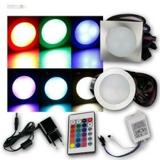 Set LED Bode-Einbauleuchten" Fine " RGB, Acero Inoxidable Pulido Foco Empotrado