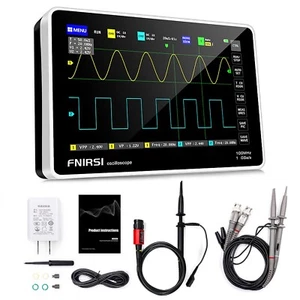FNIRSI 1013D Plus Tablet Oscilloscope 2CH 100Mhz Bandwidth 1GS+P4100 100X Probe - Picture 1 of 23