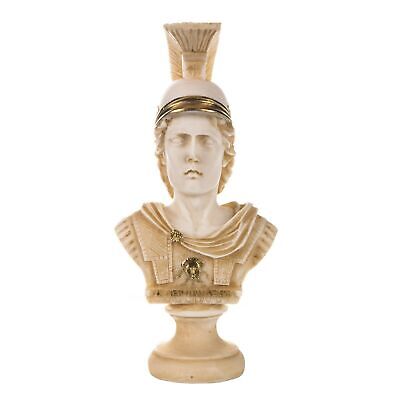 Alexandre Le Grand De Macédoine Avec Casque Albâtre Buste Statue Or 7,48'' • 47.53€