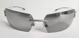 Chanel Sunglasses CC Logo Silver Grey Rimless Rhinestone 4051-B "Early 2000s" - Picture 1 of 8